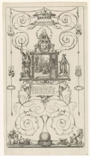 Emblematic print in honor of Rombout Hogerbeets