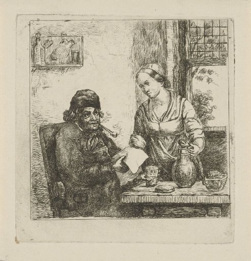 Interior with man and woman