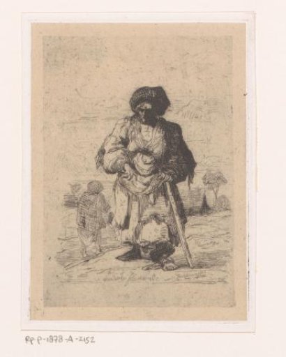 Flemish beggar with a walking stick
