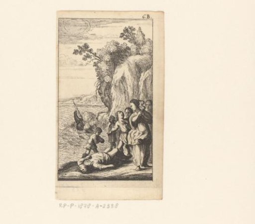 Woman and Children around a Dead Man