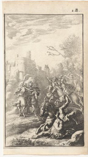 Fight between mounted soldiers