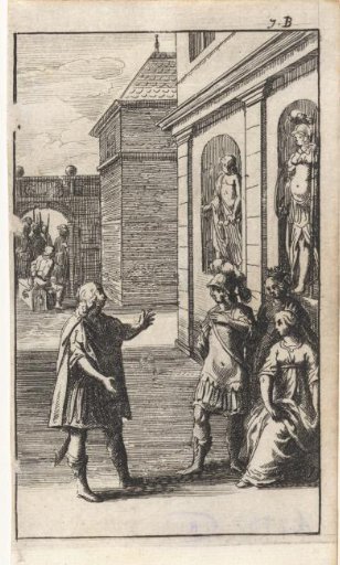 Man before a Soldier and Two Women