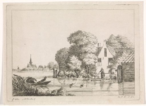 Angler and a Woman in Front of a House