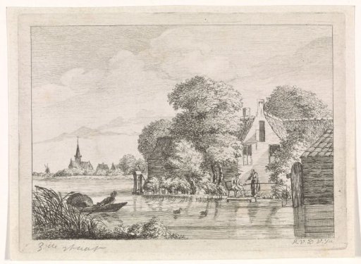 Angler and a Woman in Front of a House