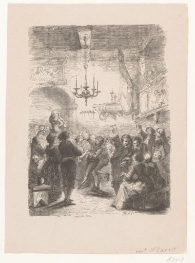 Interior with a dancing company