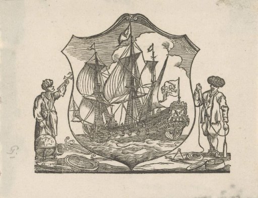 Vignette with a VOC ship