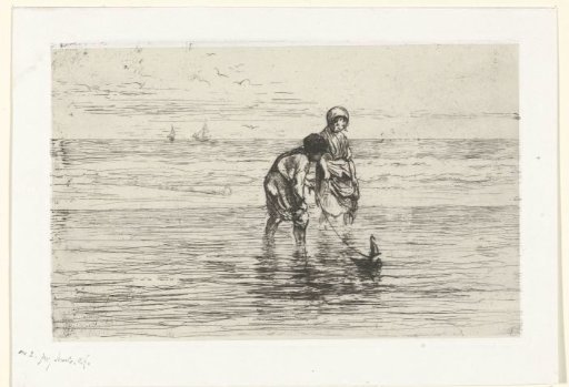 Children playing with a small boat on the beach