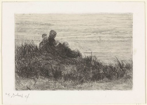 Dune Landscape with Mother and Children