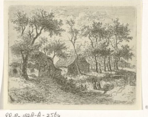 Farmhouses among the trees