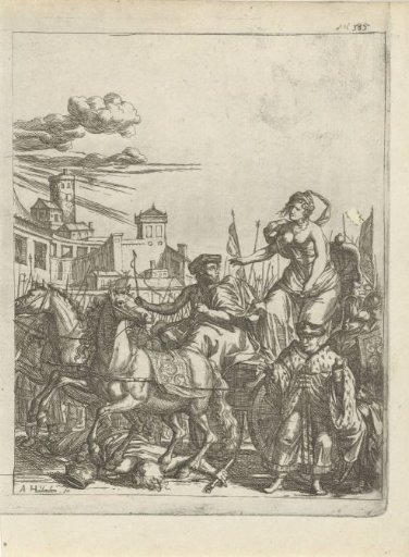 Tullia drives her chariot over the corpse of her father