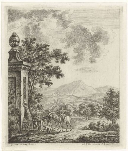 Landscape with figures at a spring