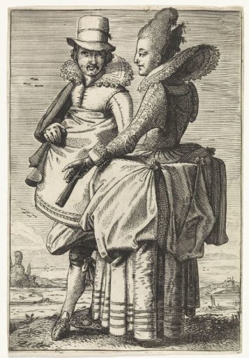 Man and woman dressed in the fashion of ca. 1625
