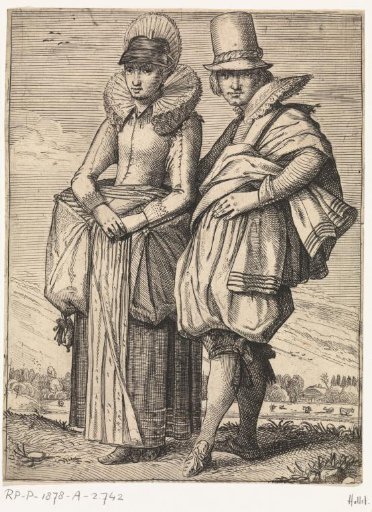 Man and woman dressed in the fashion of ca. 1625