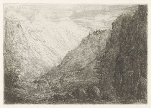 View of a mountain valley