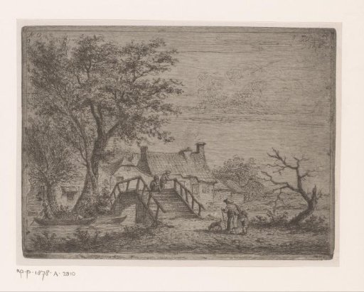 Landscape with a Wooden Bridge over a River