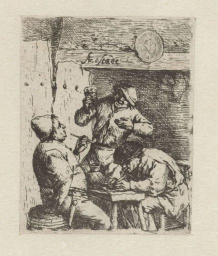 Two Smokers and a Drinker in a Tavern