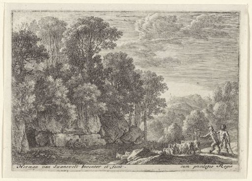 Two Satyrs with a Herd of Goats