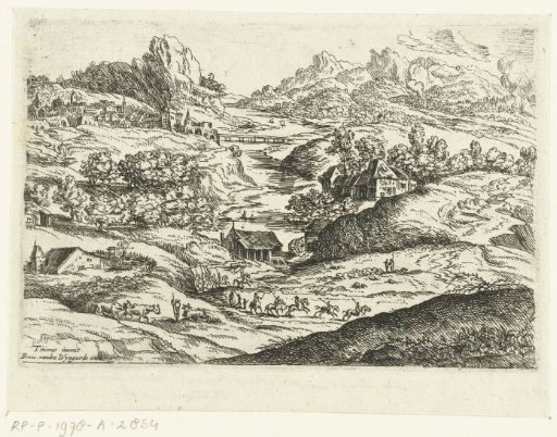 Landscape with horsemen