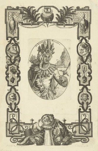 Original Inhabitant of Mississippi with Feather Headdress