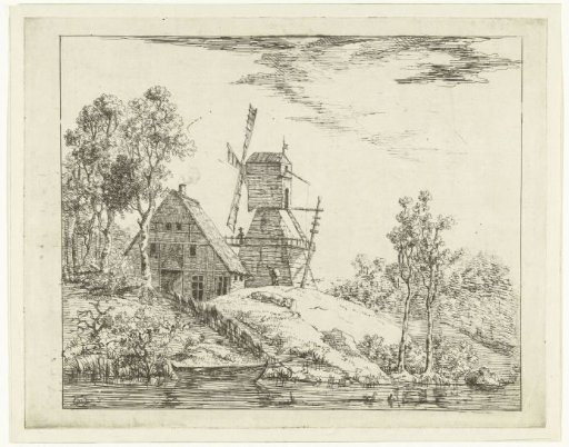 Landscape with Farm and Mill in Holstein