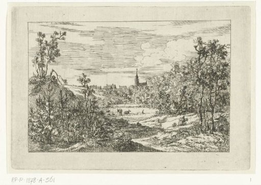 Dune Landscape and View of Houses and Church of Scheveningen