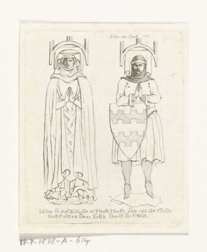Statues of Jan van Arckel and his wife on their tomb in the Great Church at Gorinchem