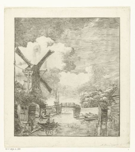 Landscape with a mill on water