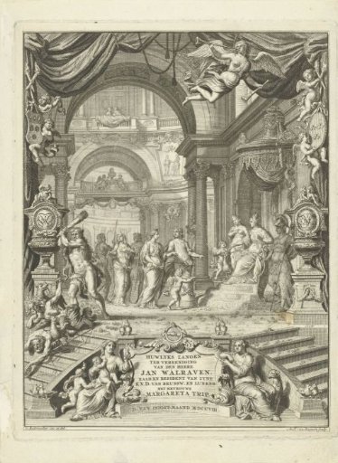 Title Page for: Wedding Songs for the Union of the Lord Jan Walraven, Councillor (...) of his Electoral Serene Highness of Brunswick and Lunenburg. With Lady Margareta Trip. Amsterdam, 1708