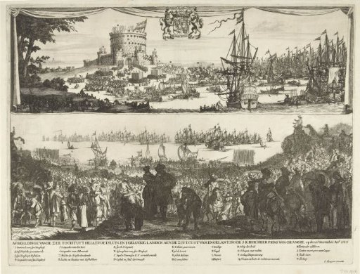 Departure of William III with his fleet from Hellevoetsluis and his arrival in England on 15 November 1688
