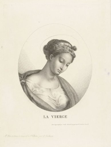 Bust of Mary in oval