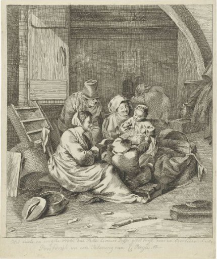 Interior with a peasant family