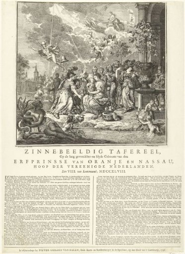 Allegory on the birth of the Prince of Orange, 1748