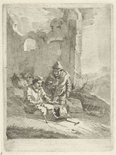 Four Figures near a Ruin