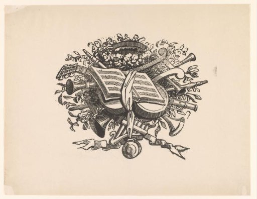 Musical instruments and an open music book