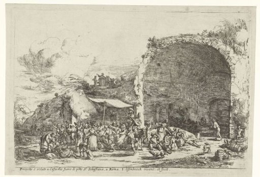 Festivities at the ruins of the grotto of the nymph Egeria
