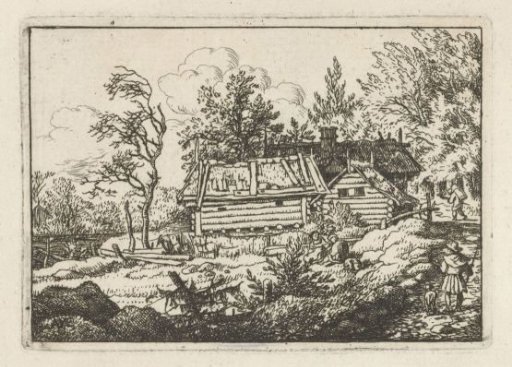 Hamlet with walker and dog