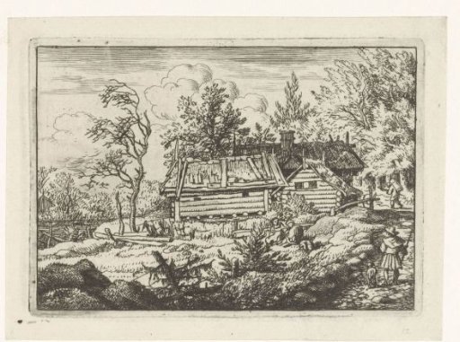 Hamlet with walker and dog