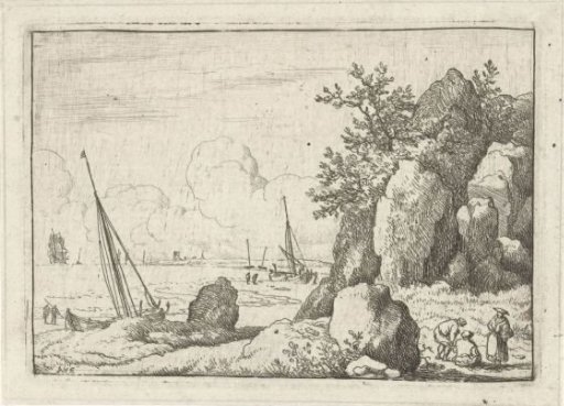 Seascape with sailing ships