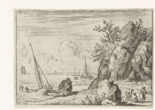 Seascape with sailing ships