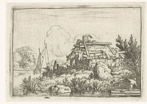 Ruined house by the water