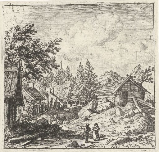 Hamlet with man on horse