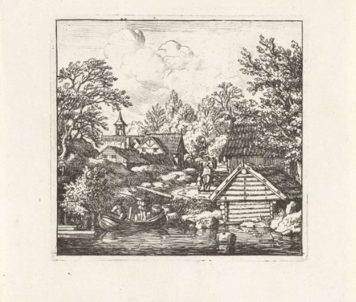 Village view with boat