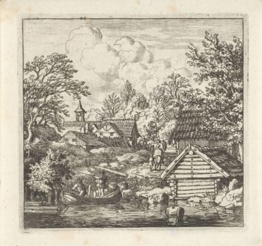 Village view with boat