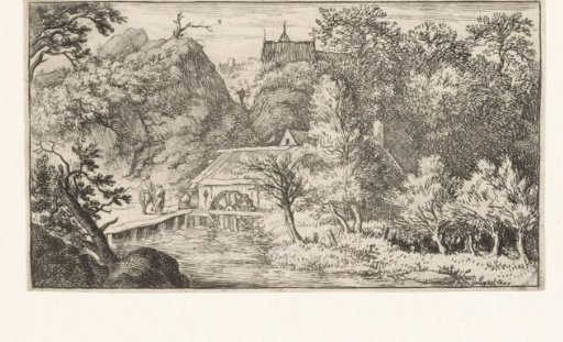 Watermill at the foot of a mountain