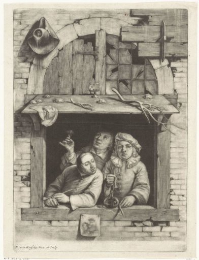 Three Smokers in a Window
