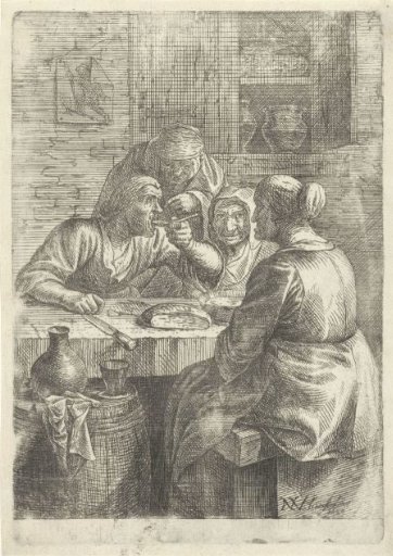 Three old women eating at a table
