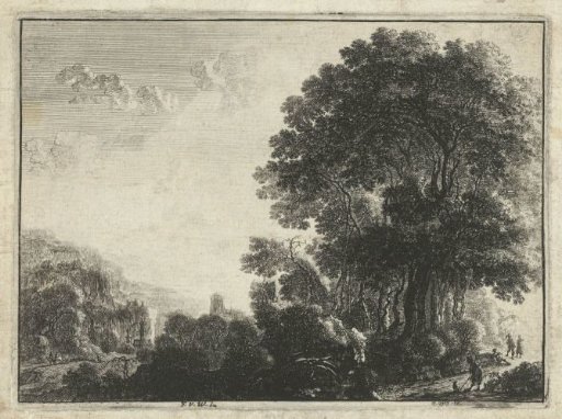 Landscape with a man and his dog