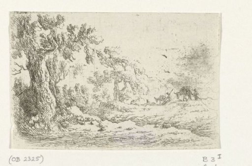 Landscape with two donkey herders