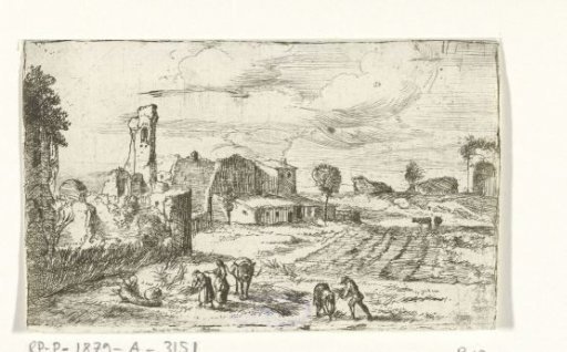 Landscape with peasants at harvest