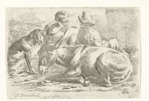 Two resting donkey drivers